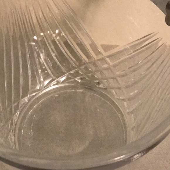 Vintage Crystal Heavy Cut Glass or Pressed Ice Bucket Clear Silver - Picture 3 of 9